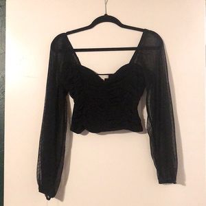 Cropped black blouse